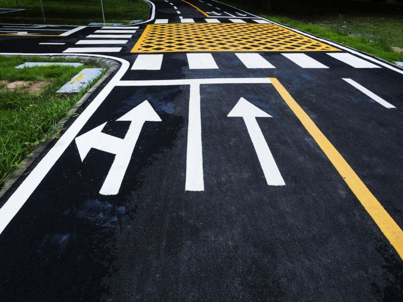 Completed Road Markings
